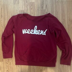 Red 'Weekend' Sweatshirt